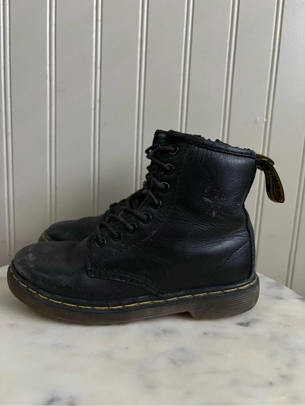 Dr Martens Kids Combat Boots Toddler 11 Black Zip Up Classic Punk Grunge Cool